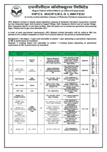 HPCL Biofuels Limited Bharti pdf