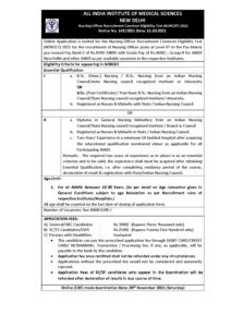 AIIMS Nursing Officer Recruitment pdf