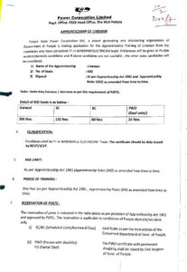 Punjab State Lineman Recruitment pdf