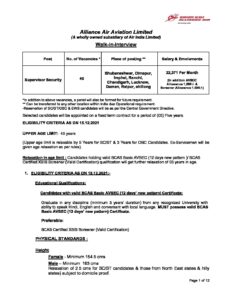 Alliance Air Aviation Limited Recruitment pdf