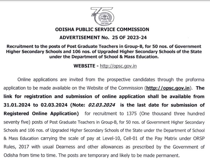 OPSC PGT Recruitment 2024 | ओपीएससी पीजीटी भर्ती 2024